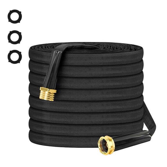 100FT Lightweight No-Kink Garden Hose with 3/4" Copper-Plated Aluminum Fittings, Burst-Proof PVC Core & Fabric Cover – Heavy-Duty, Leakproof for Yard, Car Wash & Irrigation