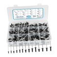 thumbnail image 3 of GUOOL 500Pcs Rivets Aluminum Steel Open End Rivets with Divider Labeled Case Black, 3 of 9