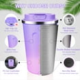 thumbnail image 5 of Hwawhin Travel coffee mug 13 floz Insulated Coffee cup with lid reusable Leak proof Coffee Tumbler Stainless Steel Vacuum Gradient Colorful Thermos cup Thermal Keeps Cold and Hot for Coffee/Tea, 5 of 7