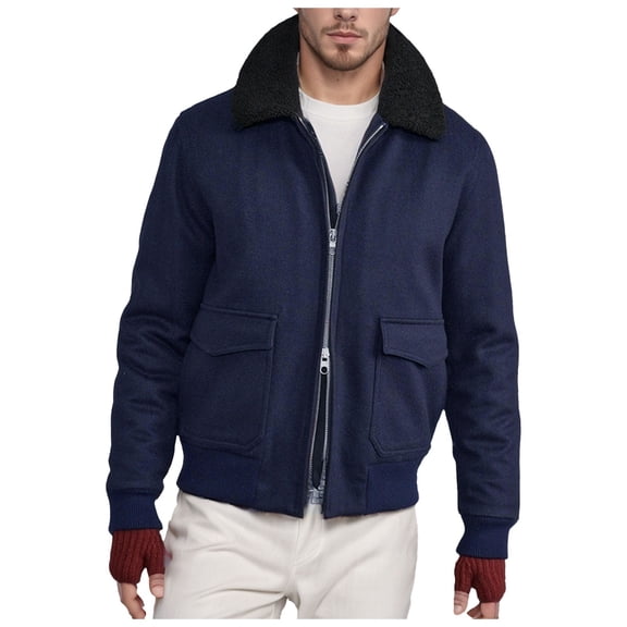 LIUJUNSHOP Mens Trench Coat Men's Anorak Solid Color Collar Zipper Jacket With Large Pockets For Autumn Winter Outdoor Wear