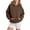 Brown, variant on Women Sweatshirts Women Solid Letter Loose Hoodie Sweatshirt with Long Sleeves Pocket Drop Shoulder Pullover for Women Brown 2XL