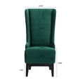 thumbnail image 4 of Mid-Century Modern High Back Faux Leather Accent Chair, Diamond Tufted Wingback Chair with Birch Wood Legs for Living Room Office Apartment, 4 of 16
