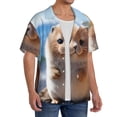 thumbnail image 2 of KLL Cute Guinea Pig Sea Print Men's Shirt Short Sleeve Button Down Summer Cuba Beach Shirts- X-Large, 2 of 5