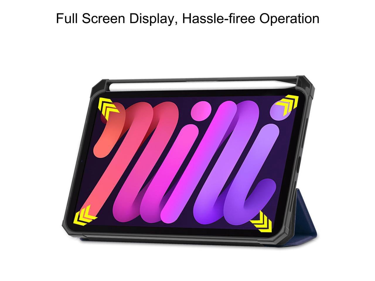 New iPad Mini 6 Case 2021 with Pencil Holder - [Full Body Protection + 2nd Gen Apple Pencil Charging + Auto Wake/Sleep], Soft TPU Back Cover for 2021 iPad Mini 6th Generation 8.3 inch