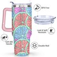 thumbnail image 3 of 40oz Yellow Lemon Pattern Stainless Steel Flip Straw Tumbler Spill Proof Travel Cup Double Wall Vacuum Insulated Coffee Mug with Top Handle, 3 of 6