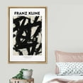 thumbnail image 2 of PixonSign Framed Canvas Print Wall Art Franz Kline Paint Stroke Landscape Abstract Shapes Illustrations Fine Art Decorative Minimalist Relax/Calm for Living Room, Bedroom, Office - 24"x36" Natural, 2 of 5