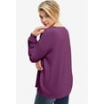 thumbnail image 2 of ellos Women's Plus Size Blouson Sleeve Sweatshirt Tunic - 30/32, Violet Plum, 2 of 4
