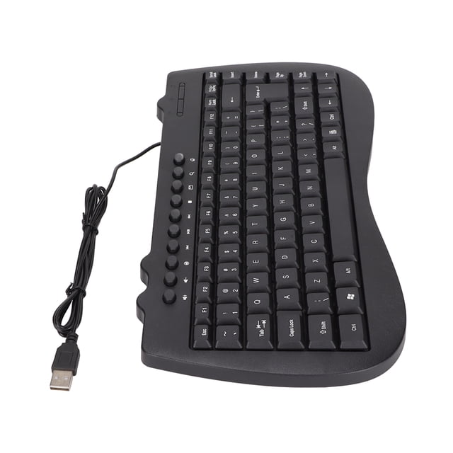Wired Keyboard, Ultra Thin Mini Keyboard USB Interface Silent Computer Keyboard Multimedia Small Language Keyboard With 95 Keys Support English Arabic