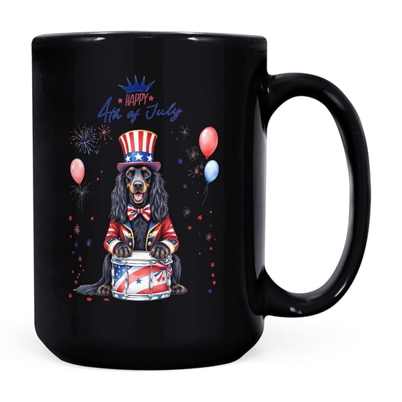 Happy 4th of July Patriotic Afghan Hound Marching Band Uniform Balloons Fireworks Mug Dog Lover Coffee Tea Cup - 13009