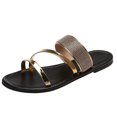 thumbnail image 1 of Lishi Sparkling Rhinestone Flat Sandals for Women, Comfy Slip-On Slides, 1 of 4