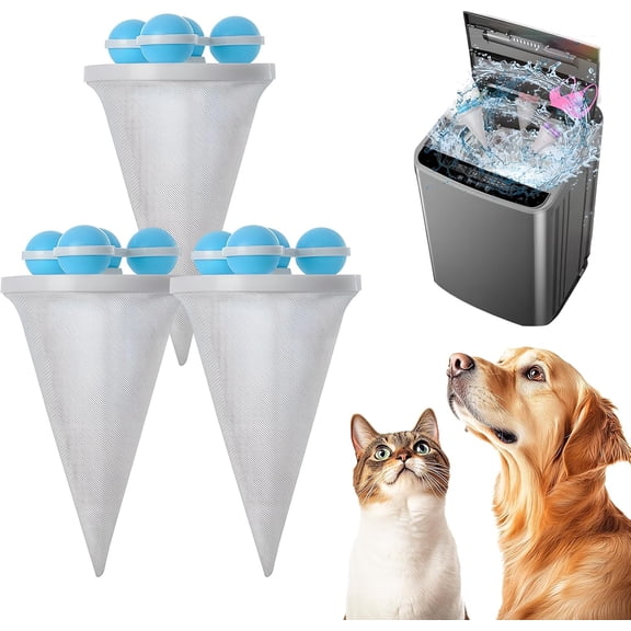 Bibsen Washing Machine Float Wash Ball, Reusable Lint Catcher Washing Machine Hair Filter Cleaning Mesh Bag, Floating Lint Remover for Laundry Cleaning Wash Filter Ball, Blue