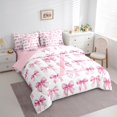 thumbnail image 3 of Erosebridal Monogrammed Z Bed in a Bag Twin Size,Cute Bowknot Bed Set,Pink White Bedding Twin Size,Microfiber Room Decorative Reversible,7 Pieces, 3 of 7