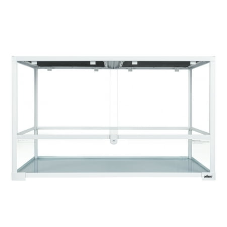 OiiBO Hamster Cage, Large Glass Enclosure for Hamster Gerbils Mice Lemming Degus, Double Doors
