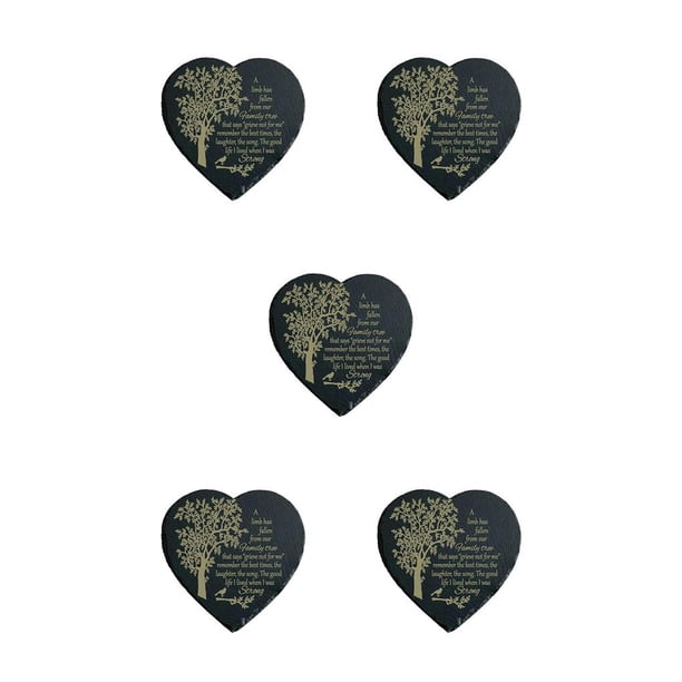 Bewildely Duelo Piedra conmemorativa Piedras en forma de corazón Figuritas Regalo de simpatía Accesorio Hogar Patio Árbol Tamaño 10x10cm Type2 NO2