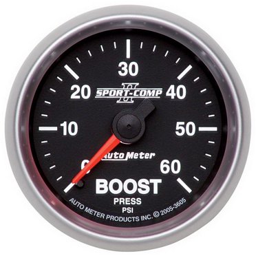 Auto Meter 3304 Sport-Comp Mechanical Boost Pressure Gauge - 0-35 PSI, 2 1/16"