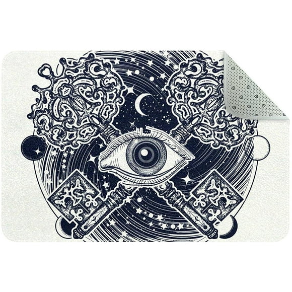 Indoor Doormat for Home Entrance Entry Way 24"x16" Masonic Symbol Non Slip Welcome Mat 3D Digital Print Machine Washable Outdoor Rugs