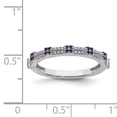 thumbnail image 2 of Stackable Expressions Sterling Silver Amethyst and Diamond Ring, 2 of 7