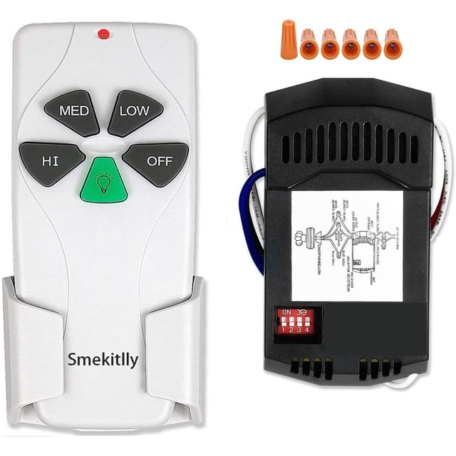 Kit de control remoto Smekitlly para ventilador de techo universal con atenuador de luz