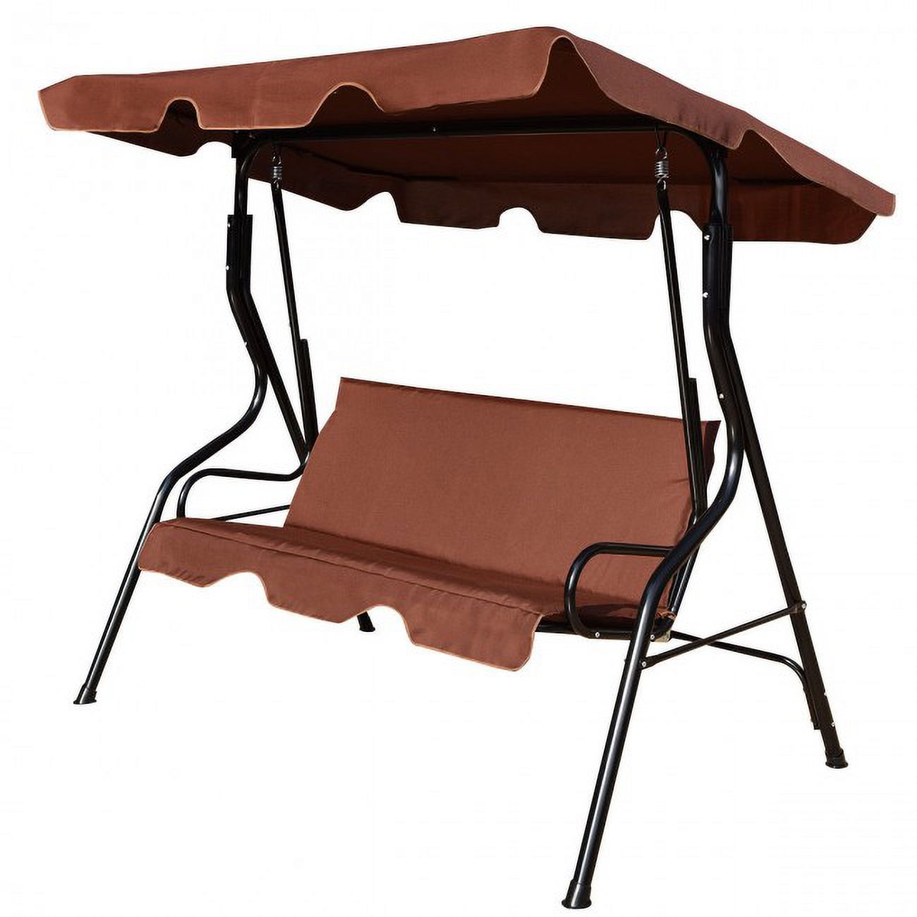 SUGIFT 3 Seat Canopy Swing with Cushioned Steel Frame Outdoor Garden Patio Lounge Chair - image 3 of 9