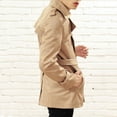 thumbnail image 4 of Winter Fashion Men Long Sleeve Lapel Collar Double-breasted Slim Fit Coat Jacket, 4 of 7