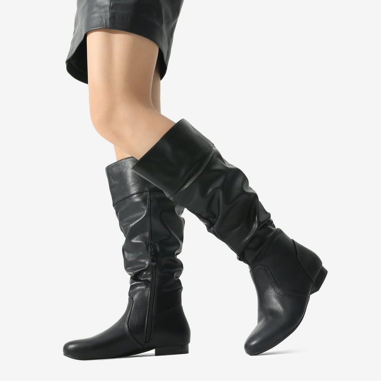 DREAM PAIRS Women s Wide Calf Knee High Pull On Fall Weather Winter Boots