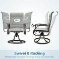 thumbnail image 3 of ELPOSUN Patio Swivel Chairs Set of 2, Outdoor Dining Chairs High Back Padded All Weather Breathable Textilene Outdoor Swivel Chairs with Metal Rocking Frame for Lawn Garden Backyard Deck, Light Gray, 3 of 6
