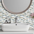 thumbnail image 2 of DEWOO Thick Kitchen Peel and Stick Tile Backsplash, Stick on Wall Tiles, 12"x12" Self Adhesive Sticky 3D Wall Marble Tiles Bathroom (10-Sheet，Light Brown), 2 of 12