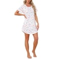 thumbnail image 2 of INSPIRE CHIC Women's Nightshirt Round Neck Short Sleeves Sleepshirt Striped Nightgown 3XL Dot, 2 of 6