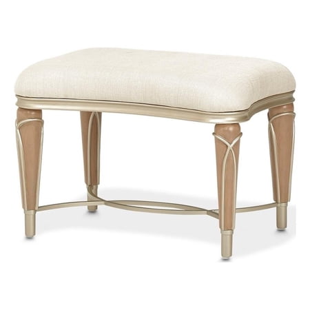 Villa Cherie Ottoman - Pearl/Caramel