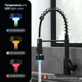 thumbnail image 3 of Kitchen Faucets with  Light, Kitchen Faucet with Pull Down Sprayer Commercial Stainless  Single Handle Spring Farmhouse RV Sink Faucet, Matte Black, 3 of 7