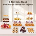 thumbnail image 4 of Juego de 10 expositores de mesa de postre, 3 soportes de 3 niveles, 3 soportes de plástico para tartas de boda para fiestas, 4 bandejas de postre de galletas, soportes para tartas para fiestas de té,, 4 of 7
