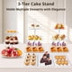 thumbnail image 4 of Juego de 10 expositores de mesa de postre, 3 soportes de 3 niveles, 3 soportes de plástico para tartas de boda para fiestas, 4 bandejas de postre de galletas, soportes para tartas para fiestas de té,, 4 of 7