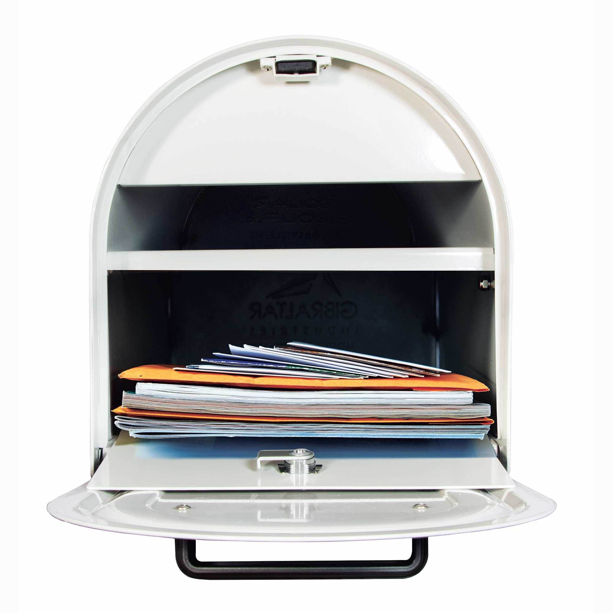 Gibraltar Mailboxes Reliant Locking Steel Residential Post Mount Mailbox, White