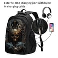 thumbnail image 2 of Fotbe Vintage Ornate Skull Mochila con Estampado y Puerto USB para Hombre y Mujer, Mochila Antirrobo, Mochila de Viaje, Mochila Escolar, Mochila Universitaria, 2 of 7