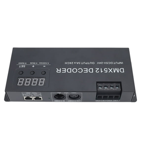 Decodificador DMX 24CH, Controlador De Atenuación De Pantalla Digital Controlador RGB LED DMX512 Operación Clave Para Luz De Escenario