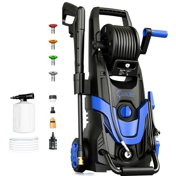 LANCHEZ BULL-135C 4500 PSI at 3.2 GPM 13 Amps Corded Electric Hot Water Pressure Washer, Quick Connect Tips