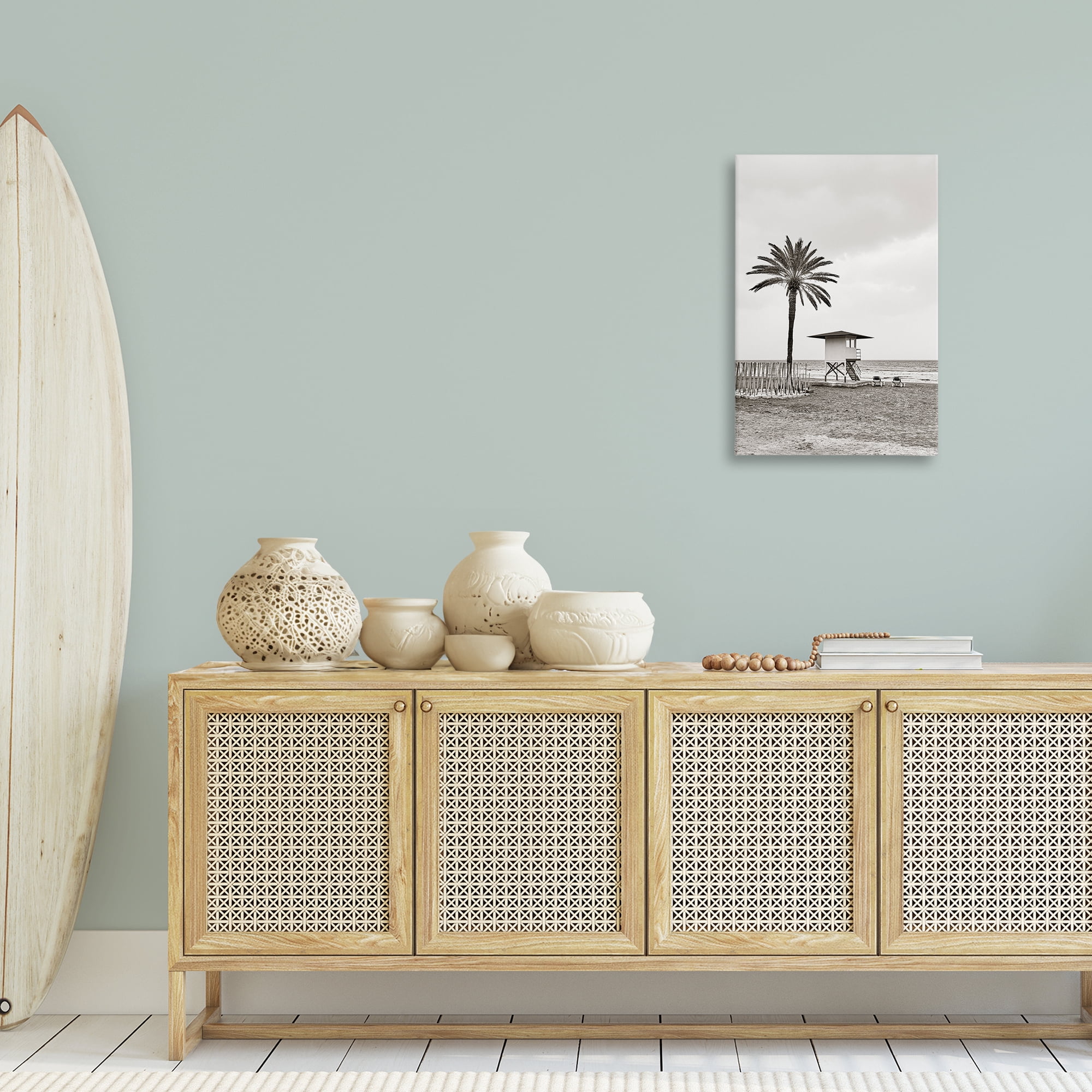 Stupell Industries Lifeguard Tower & Palm Landscape & Nature Photography Wrapped Canvas Art Print Wall Art, 20 x 30