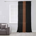 thumbnail image 3 of Black Brown Semi Sheer Curtains Drapes for Living Room, Bedroom, French Doors Window 63 Inches Long, Contemporary Boho Modern Art Rod Pocket Chiffon Curtain Drapery Voile Draperies Panel, 3 of 6