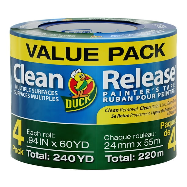 Duck Clean Release .94 in. x 60 yd. Blue Painter's Tape, 4pack