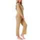 thumbnail image 4 of Conjuntos de pijama para mujer, botón, manga larga, cuello en V, ropa de estar en casa, pantalones con cintura elástica, 2 piezas con bolsillos, S, amarillo, 4 of 6