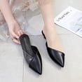 thumbnail image 5 of Xinyolin Women Pointed Toe Low Kitten Heel Mules Slippers Clear Pumps Slip-on Dress Shoes, 5 of 8