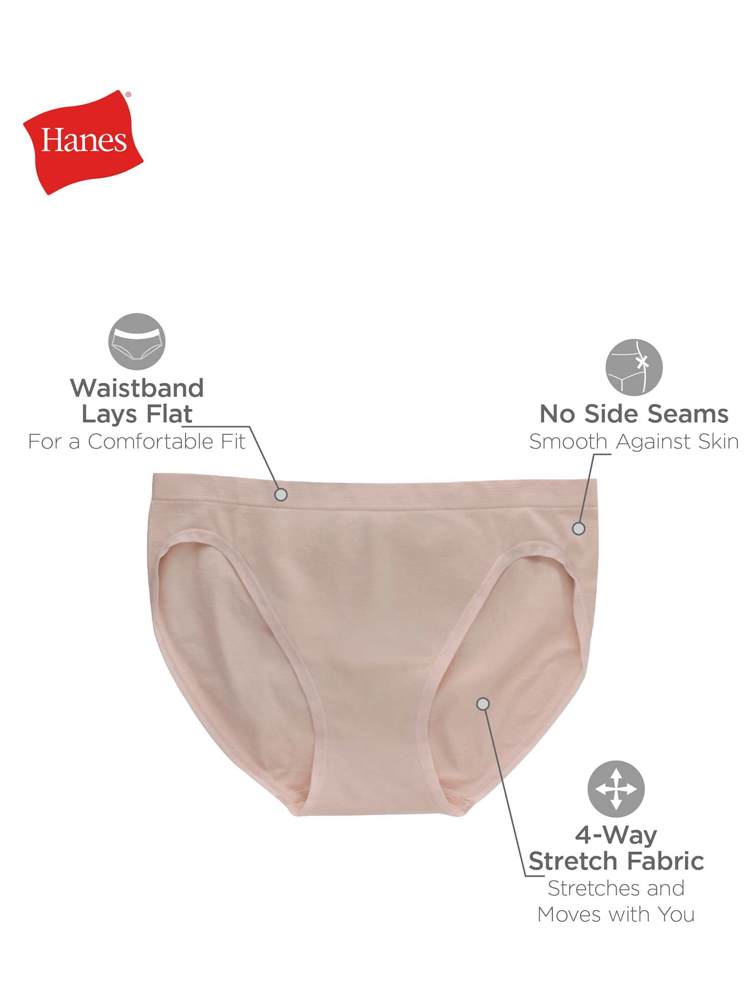 Hanes Women's Underwear Set, 6-Pack, Comfort Flex Fit Seamless Underwear