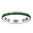 thumbnail image 3 of Full Eternity Stackable Band Green Emerald CZ 925 Sterling Silver Size 9, 3 of 3