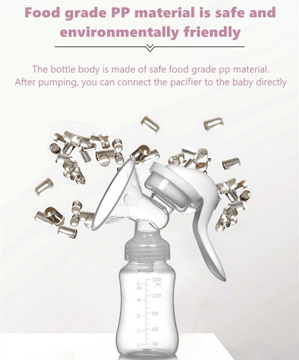 Yadala Manual Breast Pump, Portable Manual Postpartum Breastfeeding for Baby Feeding, White