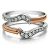 Brilliant Moissanite Mounted in Sterling Silver Small Knott Ring Guard Enhancer (0.24ctw)