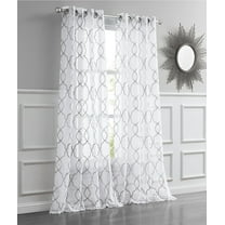 Dainty Home 2-Pack Light Filtering Grommet Curtain Panels, Metallic Embroidered, 54"x84"