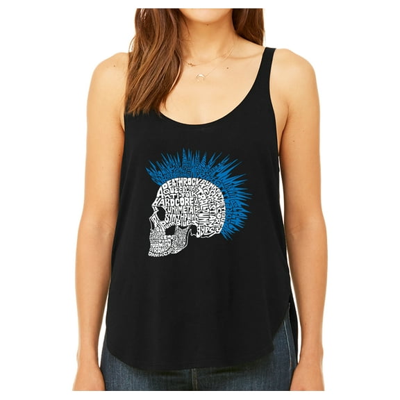 LA Pop Art Women's Word Art Flowy Tank Top - Punk Mohawk