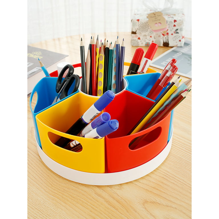 Rotating Desk Organizer For Kids, Art Supply Storage Organizer For