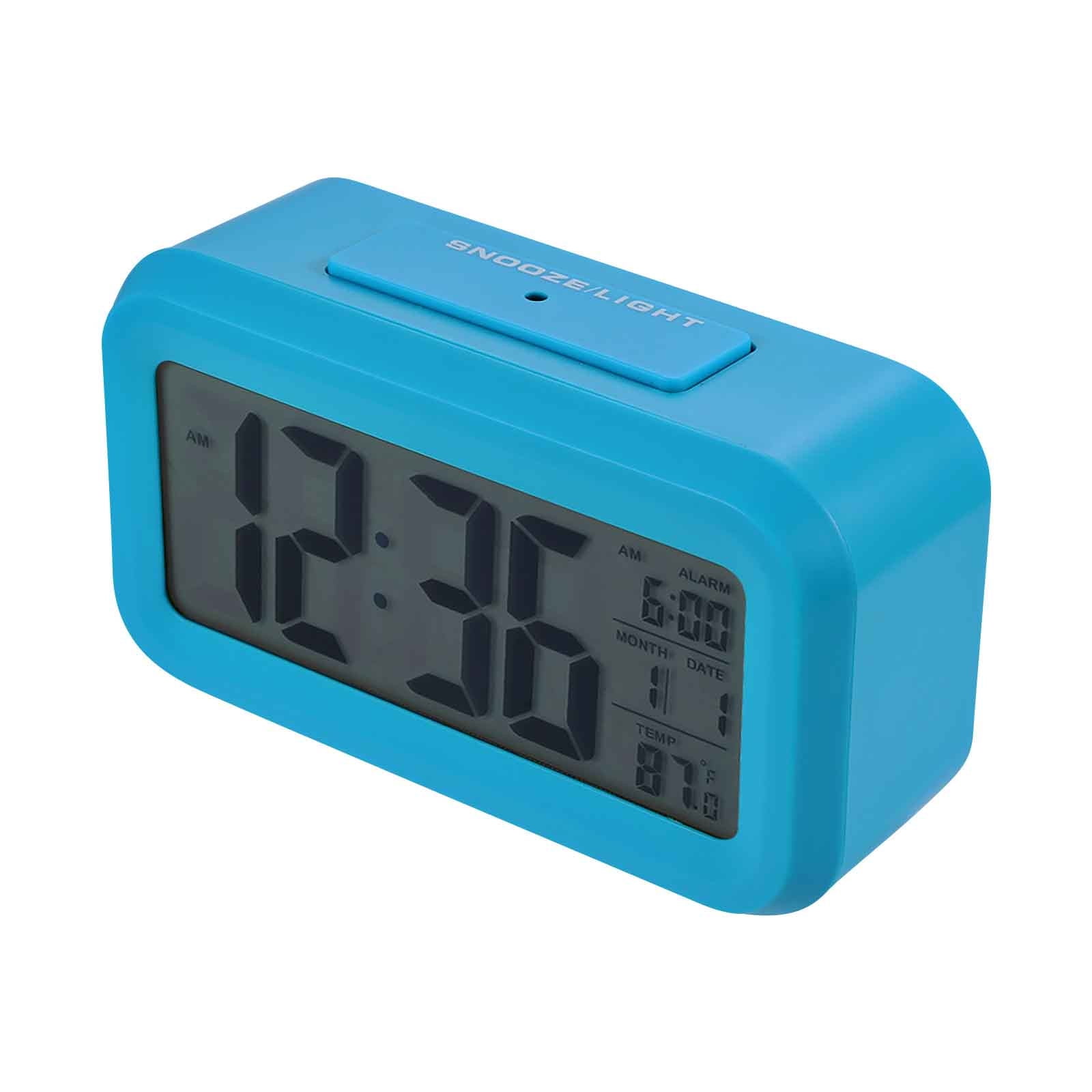 Digital Alarm Clock with Indoor Temperature Display,Battery Operated,Snooze Light Mode,12/24H LCD Display for Bedrooms Heavy Sleepers Kids Travel Bathroom Desk Smart Clock
