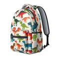 thumbnail image 2 of Cute Dinosaur Pattern Backpack for School,Cute School Bag,Schoolbag with Adjustable Shoulder Straps & Padded Back,15.3"x11"x7.1".﻿, 2 of 6